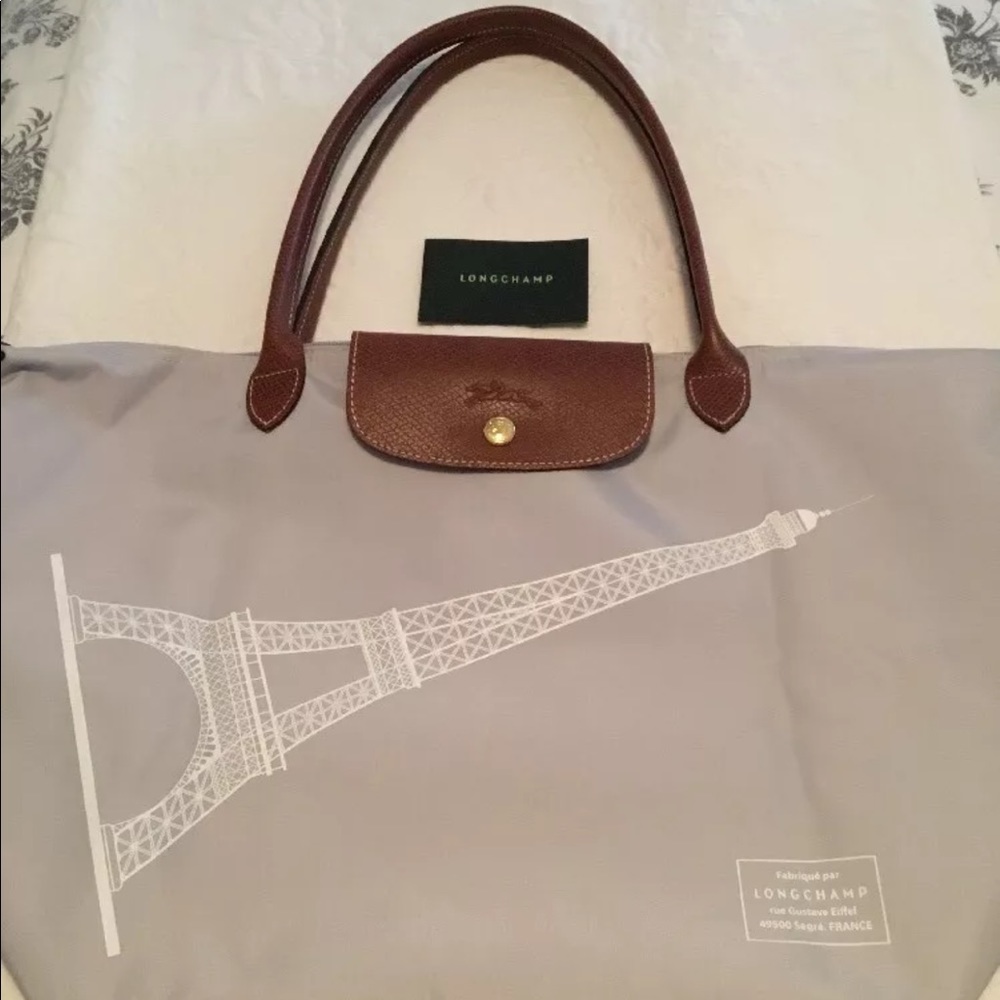 Longchamp Le Pliage Tote Eiffel Tower Shoulder Bag